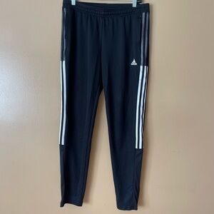 Adidas Women’s Black Joggers with White Accents/Mesh Size Medium
